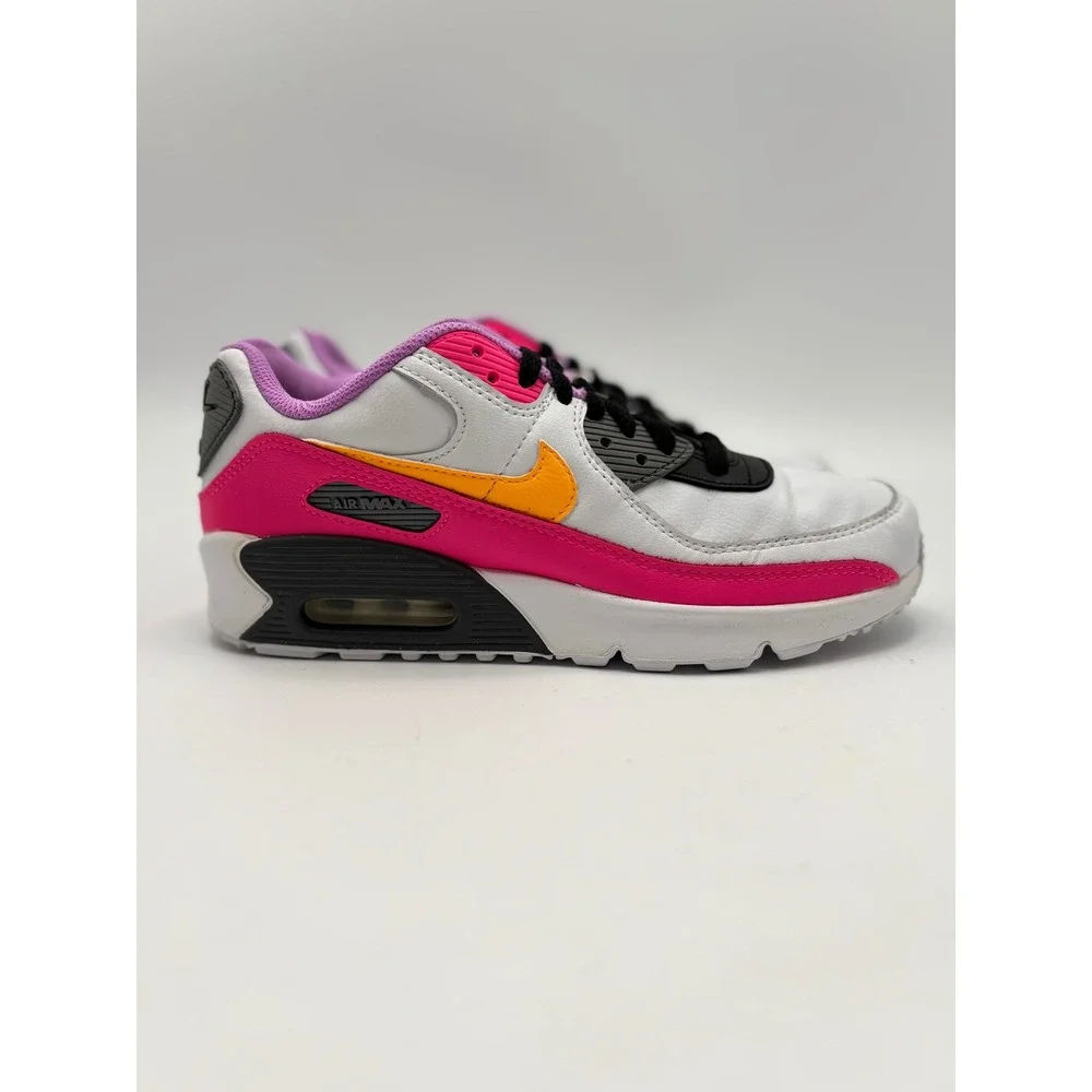 Nike Air Max 90 White Pink Orange DM8685-100 Mens 6Y Womens 7.5 Sneaker